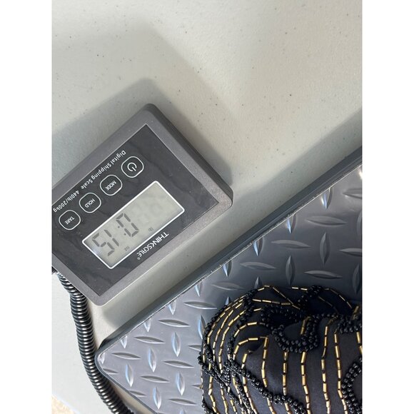 Winnie and Joe Beads Embellished Vest Size L Black Gold Witchy Goth Grunge Retro - Picture 6 of 6